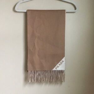 NEW Authentic Prada Double Cashmere Fringe Scarf